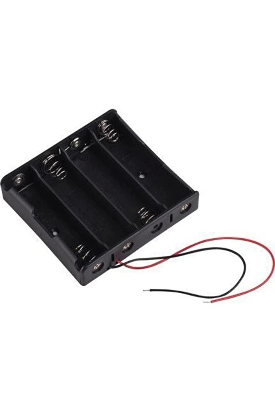 Dörtlü 4’lü Kapaksız Aa Pil Kutusu  Kablolu Aa Pil Yuvası  Kalem Pil Için