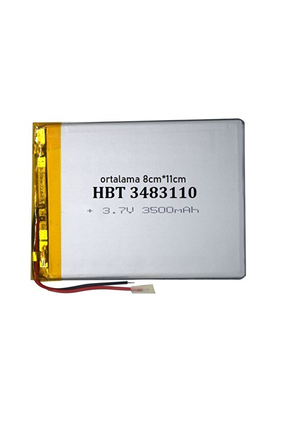 3.7V 3500Mah 7inç, 8inç Tablet uyumlu Batarya - Pil (Ölçüler 406488p)