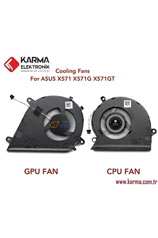 Asus VivoBook 15 X571LI-AL080A6 Notebook uyumlu CPU, GPU Fanı Takım (Sağ-Sol SET)