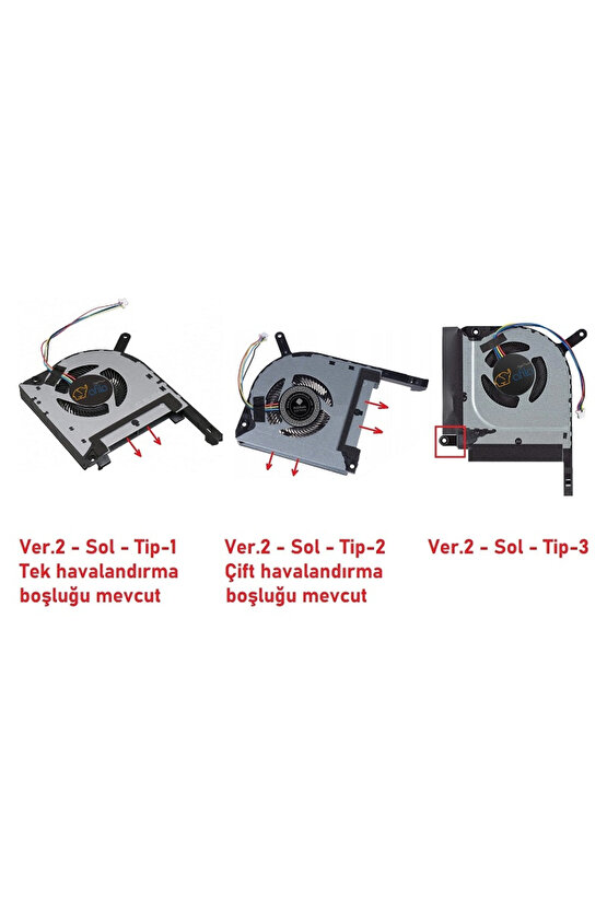 Asus TUF Gaming FX505DU uyumlu Notebook Gpu Fanı V2 (Sol Fan) Tip1