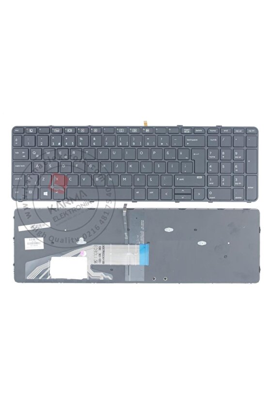 Probook 450 G3, 450 G4 Notebook Klavye - Tuş Takımı  Siyah - Tr Işıklı Uyumlu