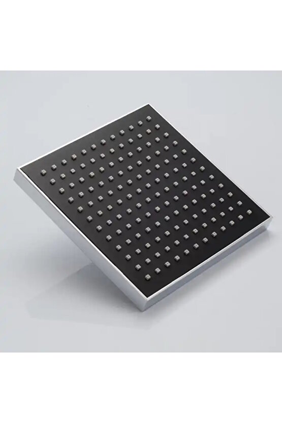 Siyah Krom Tepe Duş Başlığı ve El Duş Başlığı Seti