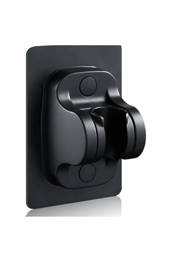 Siyah Nano Kendinden Yapışkanlı Banyo Duş Başlığı Askısı 15 kg Taşıma Kapasiteli Mafsal