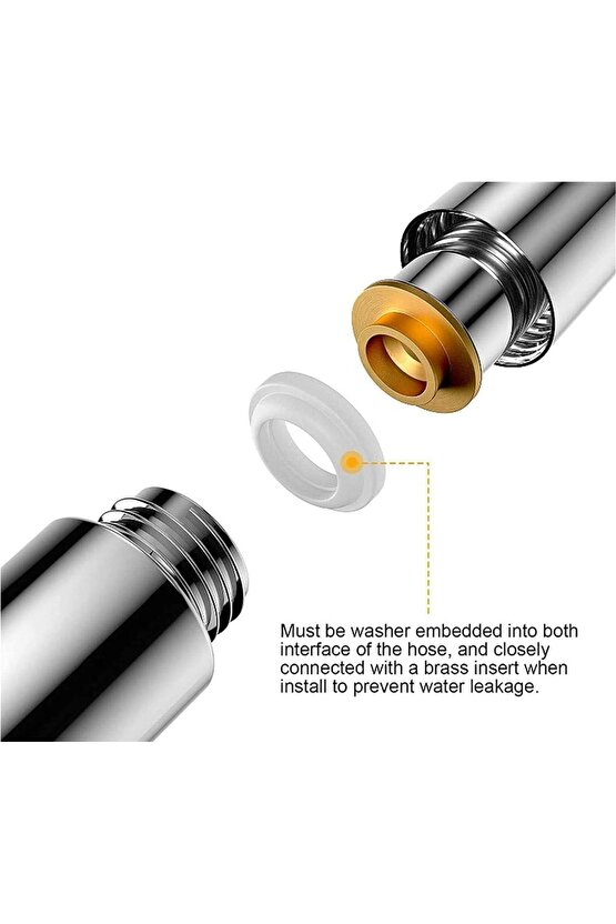 Venüs 3’lü Yüksek Basınçlı 5 Fonksiyonlu Duş Seti Çelik Örgülü Hortumlu