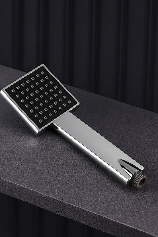 Modern Kare Duş Başlığı Seti | Ayarlanabilir Tepe Duş & El Duş + Hortum Tutacak