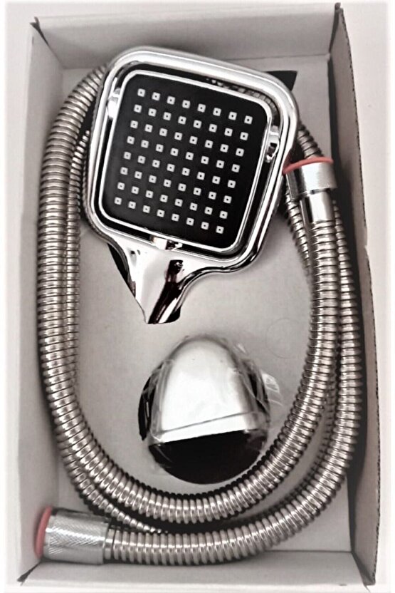 Kare Duş Seti  Hortum  Başlık  Montaj Aparatı  3lü  Kare