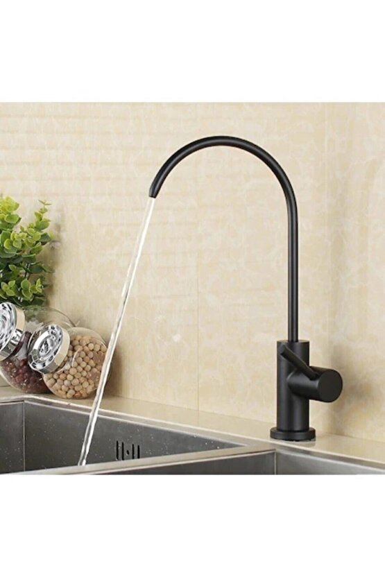 Siyah Çubuk Kol Arıtma Musluğu