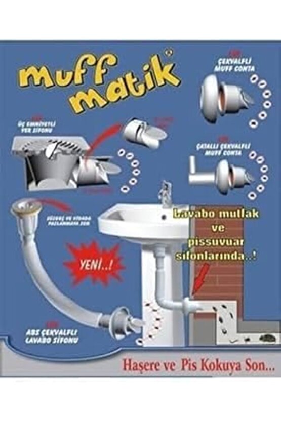 trendzoom Mufmatik Muffmatik Koku Önleyici Lavabo Sifonu Çekvalfi (3 Adet) modatrack 224120