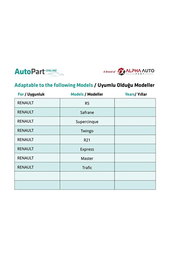Ford Renault için Davlumbaz ve Taban Halı Klips - 10 Adet