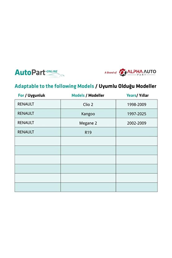 Renault için Döşeme Klips- 10 Adet