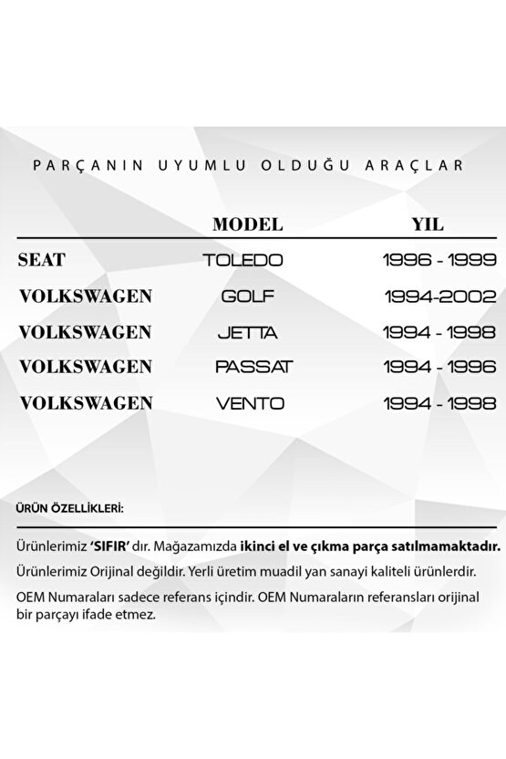 Volkswagen Passat Golf Seat Toledo İçin Motor Hava Hortumu