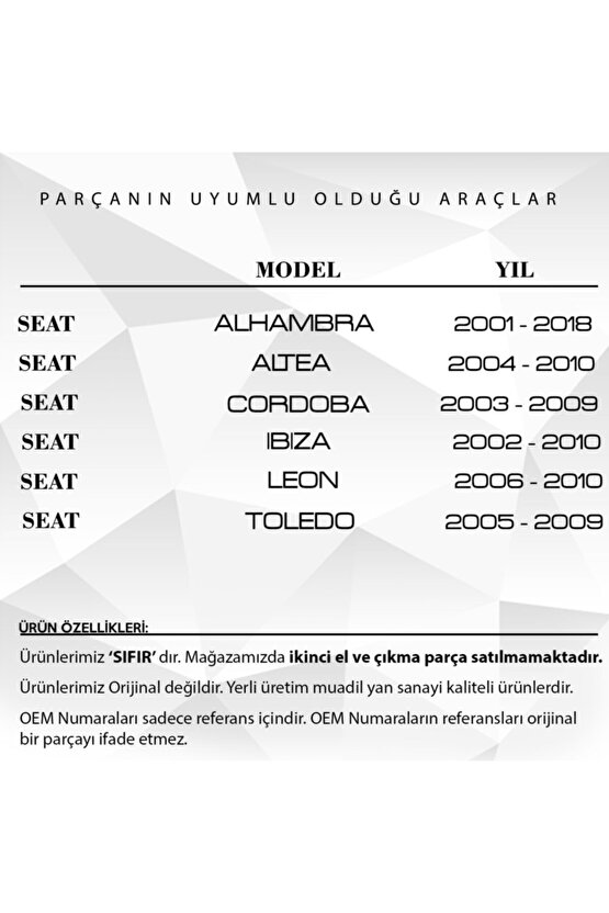 Volkswagen, Seat, Skoda, Audi Için Far Yıkama Aparatı