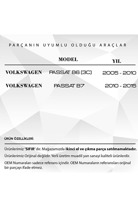Vw Passat Uyumlu Model Sağ Sol Kapılar Kilit Demiri Braket