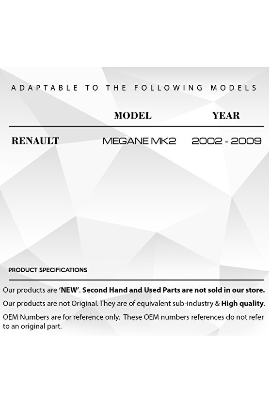 Renault Megane 2 için Sunroof Ayağı Metal Set 7701209744 6 lı set