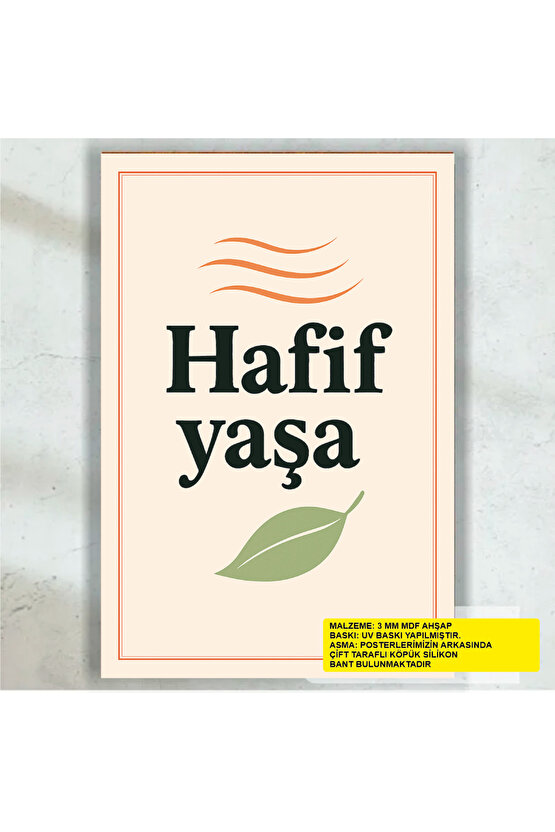hafif yaşa sağlıklı diyet stressiz yaşam retro ahşap poster tablo