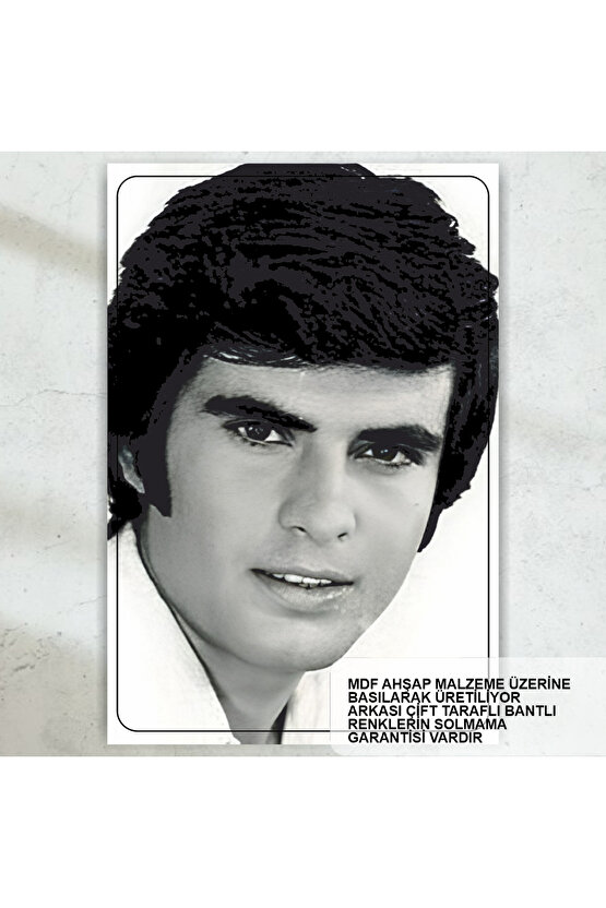 tarık akan yeşilçam türk sineması siyah beyaz tablo retro ahşap poster