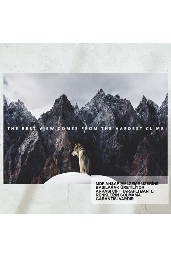 en iyi görenler en yükseğe çıkanlardır cesaret verici motivasyon sözleri retro ahşap poster