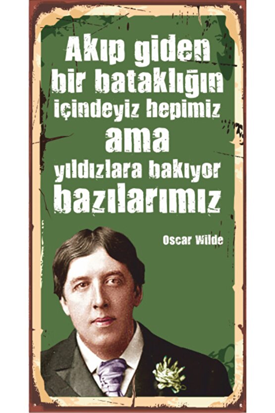 Oscar Wilde Ahşap Edebiyat Posteri