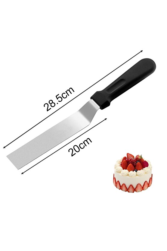 Narkalıp Eğik Pasta Sıvama Spatulası Boy 20cm Küt Uçlu