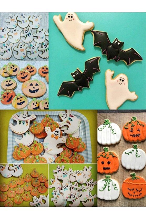 Narkalıp Cadılar Bayramı Kurabiye Kesici Cadı Şapkası, Balkabağı, Hayalet, Yarasa Ve Kedi