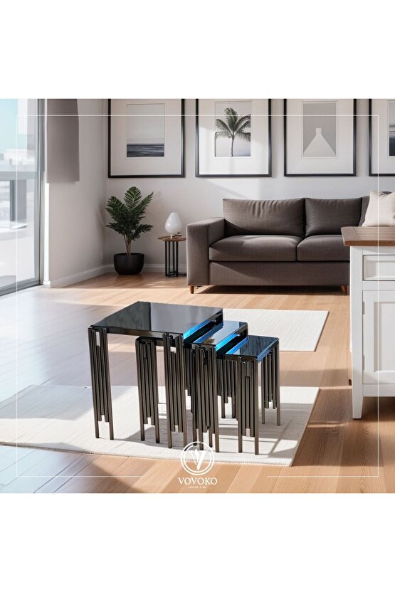 fümü renk sehpa 3lü piyano zigon