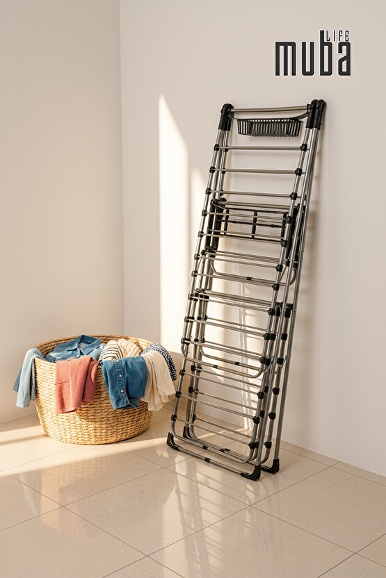 3 Katlı Borulu Çamaşır Kurutmalık Borulu 3 Katlı Ekstra Dayanıklı 3 Katlı Çamaşır Askısı
