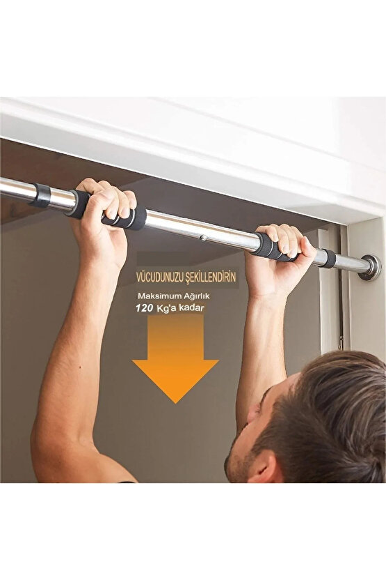 Barfiks Çubuğu 60-100 Cm Çift Süngerli Ayarlanabilir Barfiks Çekme Demiri Barfiks Aleti