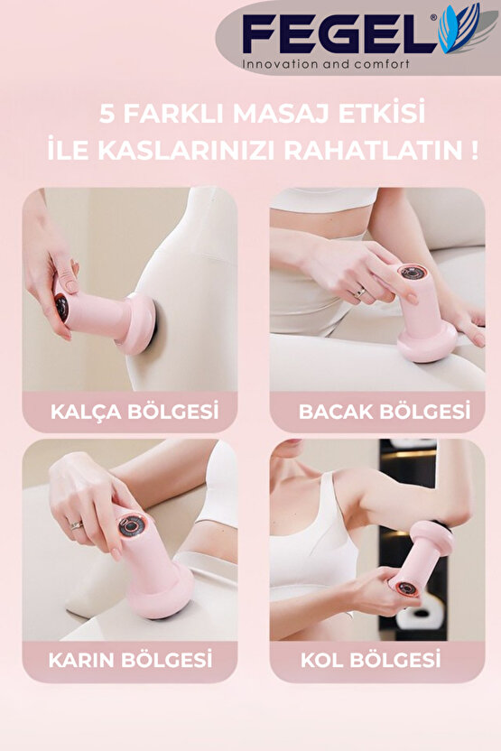 FG-720 Shiatsu 5 Başlıklı Masaj Aleti,6 Hız Kademeli, Yağ Yakımını Destekleyen Tüm Vücut Masaj