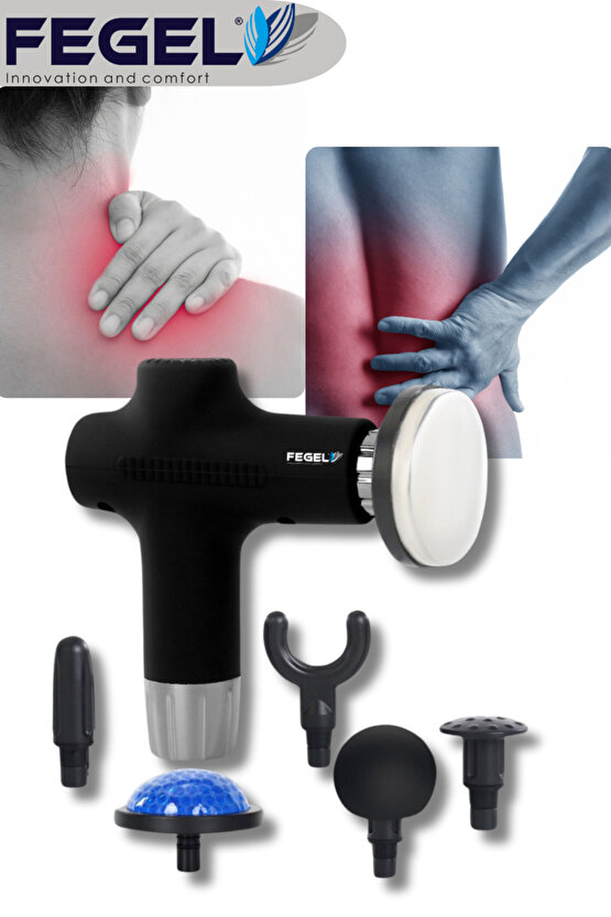 Fg-711 Plus Yeni Nesil Şarjlı Isıtmalı Ve Soğuk Terapili 6 Uçlu Sporcu Masaj Tabancası