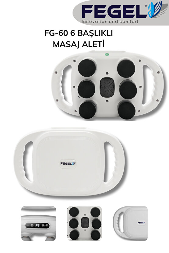 Pulsezen 6x Şarjlı Masaj Tabancası – 6 Başlık, 9 Mod, Derin Kas Gevşetme Ve Rahatlama