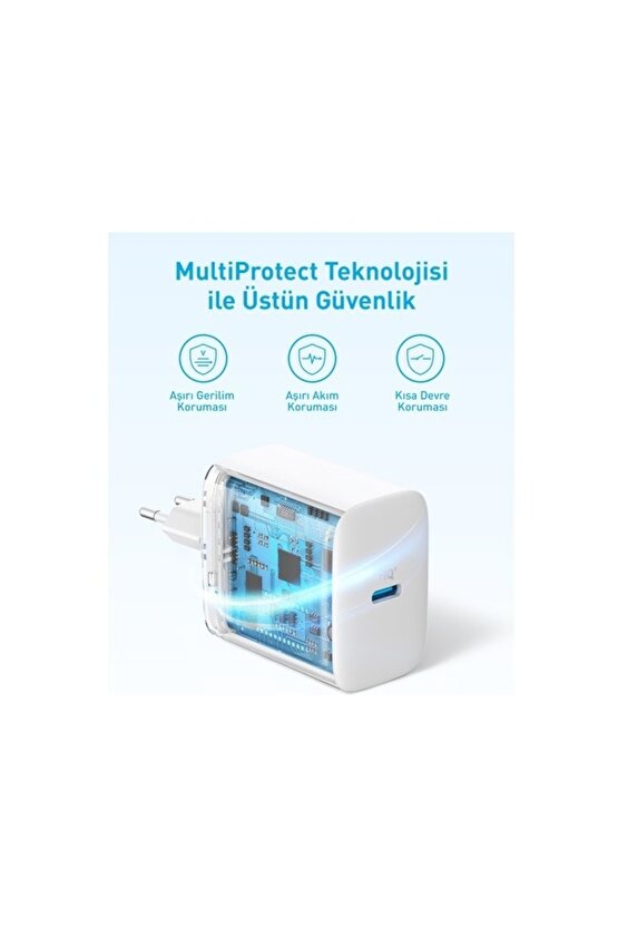 20W USB-C Şarj Cihazı - iPhone & Android ile Uyumlu Type-C Hızlı Şarj Adaptörü-  A2347 - Beyaz