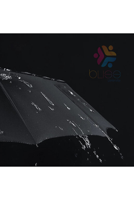 Siyah Saplı Full Otomatik 12 Telli Şemsiye