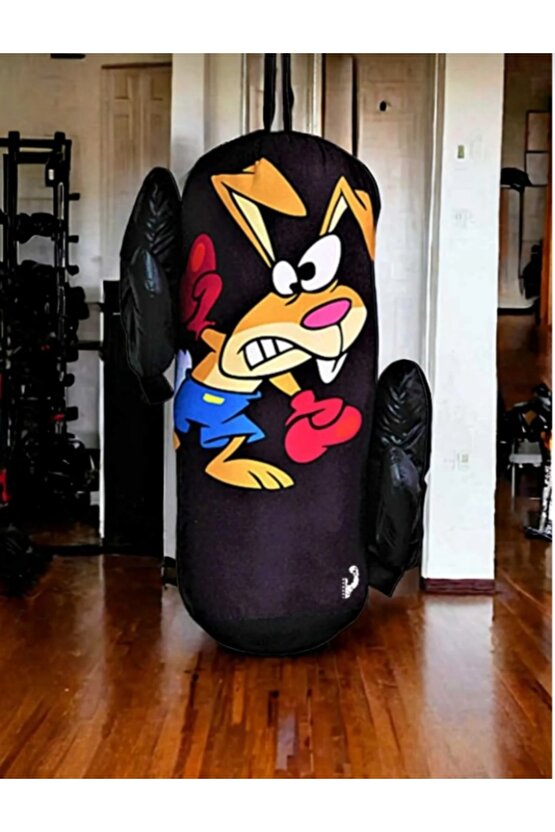 Çocuk Boks Kum Torbası Eldiven Dahil 2-6 Yaş Siyah