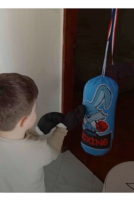 Eldiven Hediyeli 2-6 Yaş Çocuklar İçin Boks Torbası İçi Dolu Toprak Sport