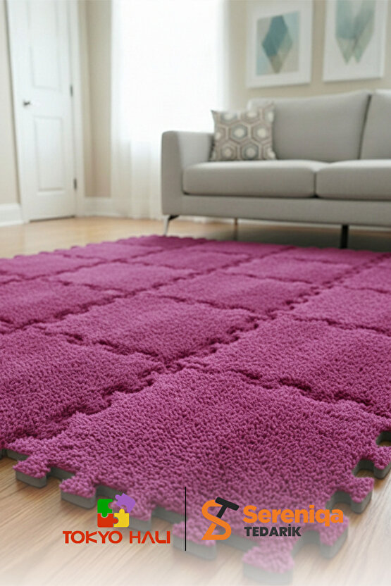 Pembe Peluş Puzzle Halı, Kendi Tasarımını Oluştur, Yapboz Halı, Peluş Halı