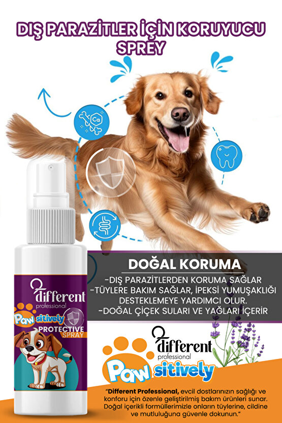 Evcil Hayvanlar İçin Lavanta Yağlı Böcek Kovucu Tüy Koruyucu Sprey 100 ML