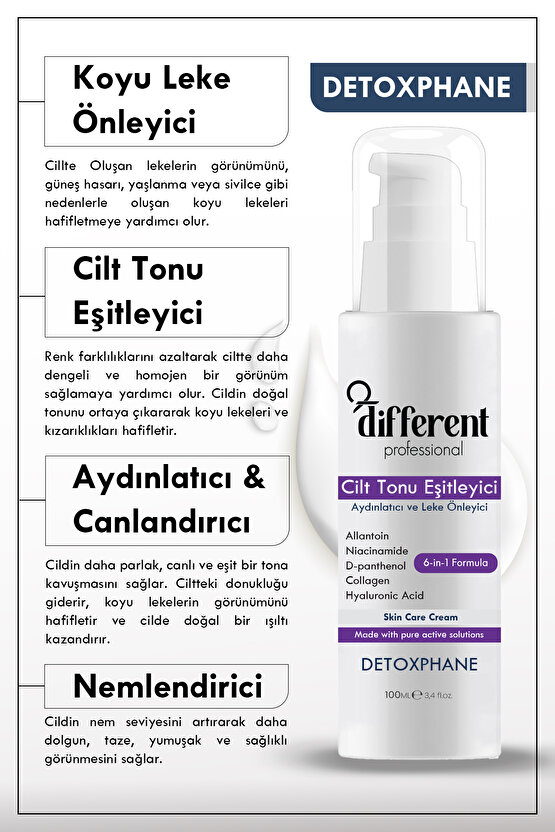 Cilt Tonu Eşitleyici, Aydınlatıcı ve Leke Önleyici Yüz Kremi 100ml