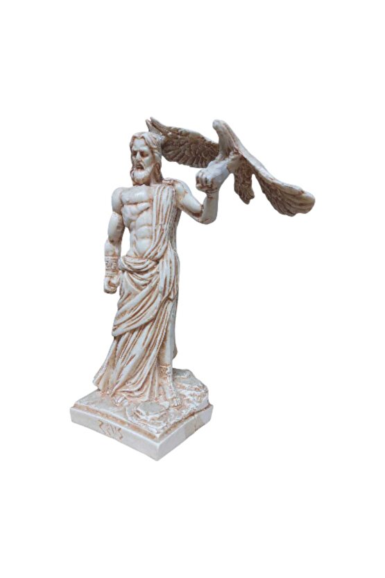 Zeus Heykeli Olympos’un Kralı Mitolojik Dekoratif Biblo Şimşek Efendisi Heykel Hediyelik Obje