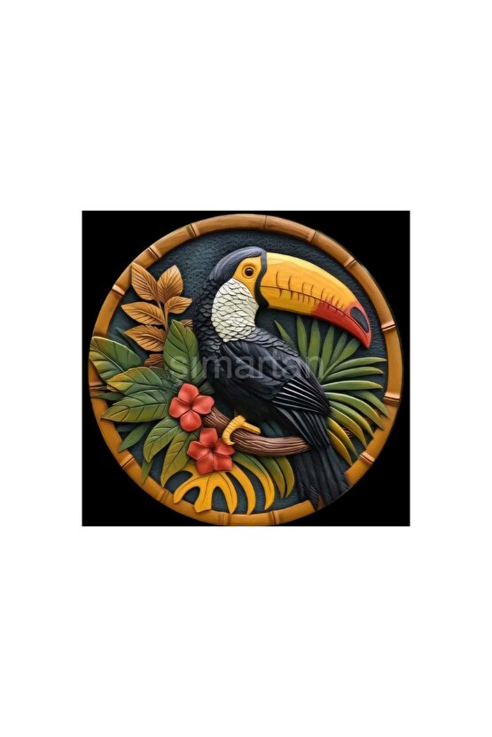 Şans Getirdiğine İnanılan , Uğurlu Tukan Kuşu Duvar Süsü, Dekoratif Duvar Süsü