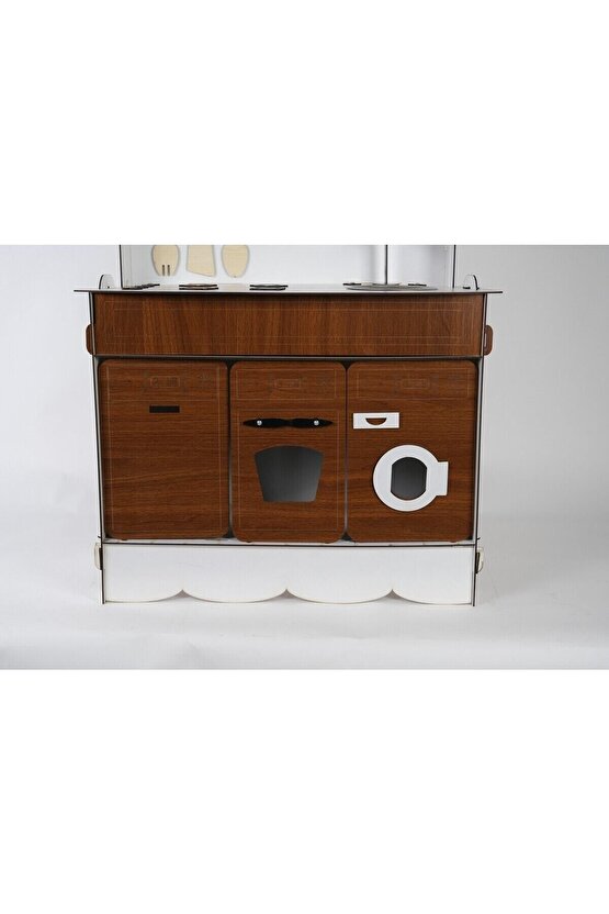 3 Kapaklı Ahşap Oyuncak Mutfak