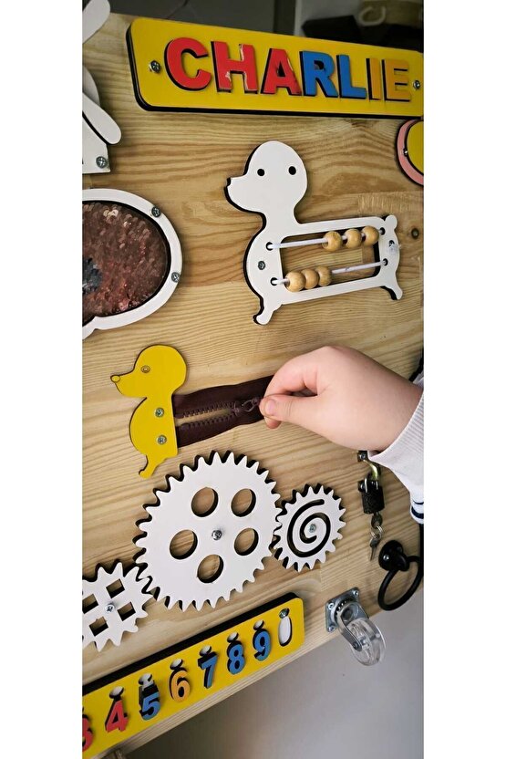 Educational and Wooden Toys, Busy Board, Eğitici Ahşap Pano, Küçük Çocuklar için Ahşap Meşgul Tahta,