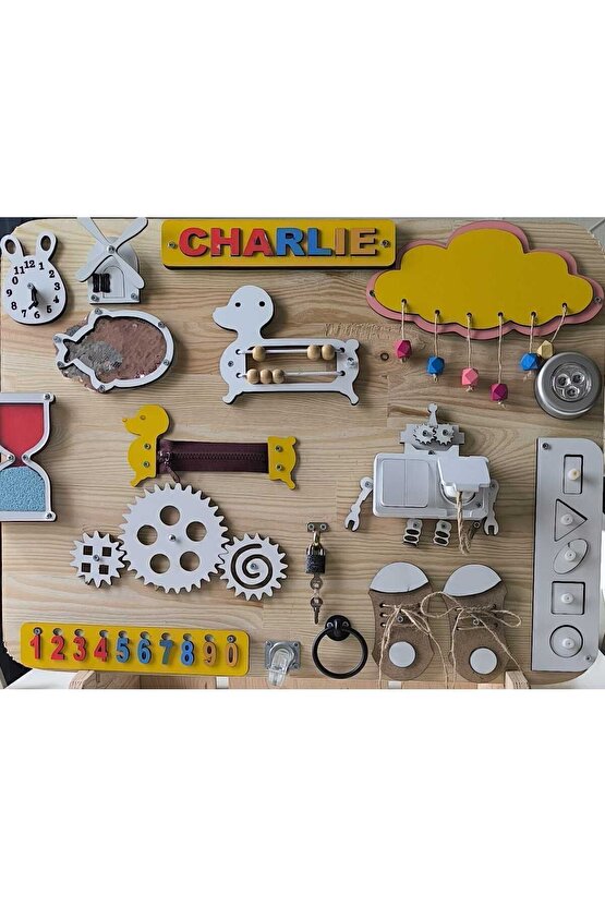 Educational and Wooden Toys, Busy Board, Eğitici Ahşap Pano, Küçük Çocuklar için Ahşap Meşgul Tahta,