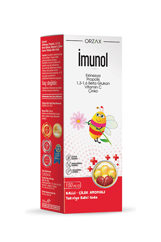 Imunol Ballı Çilek Aromalı Şurup