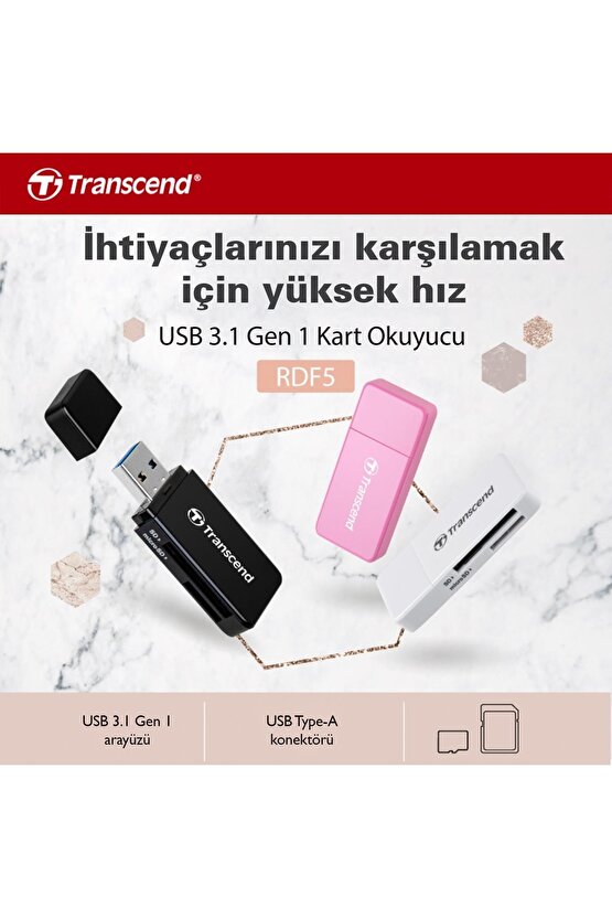 Ts-rdf5k Sdmicrosd Usb 3.1 Kart Okuyucu Siyah