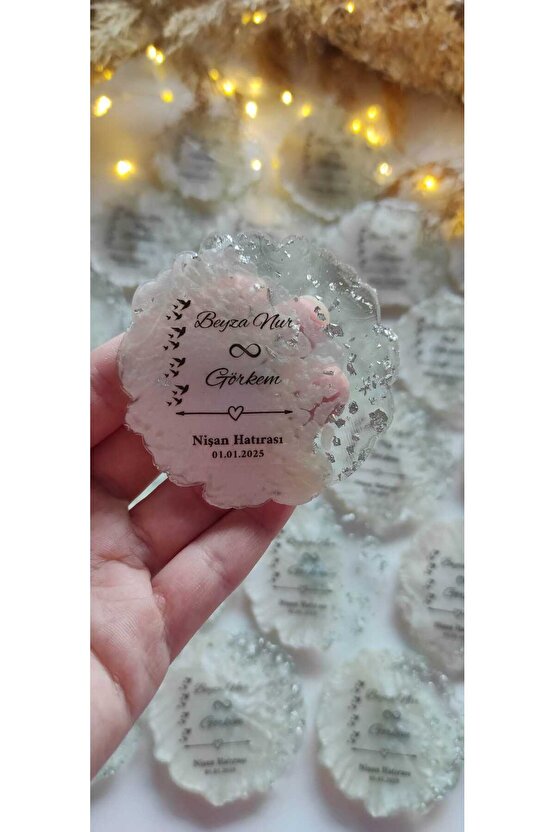 BİRGÜLCE Epoksi Manget 10 Adet Söz Nişan Kına Nikah Mevlüt Hatıra Hediyelik