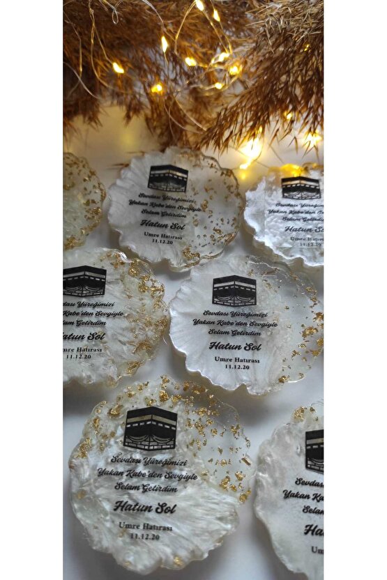 BİRGÜLCE Hac Umre Hediyelikleri 10 Adet Kabe Resimli Epoksi Magnet Hediyelik Hatıra