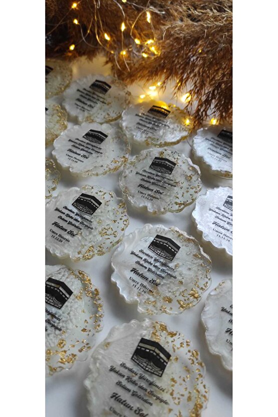 BİRGÜLCE Hac Umre Hediyelikleri 10 Adet Kabe Resimli Epoksi Magnet Hediyelik Hatıra