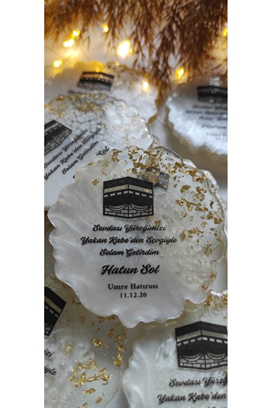 BİRGÜLCE Hac Umre Hediyelikleri 10 Adet Kabe Resimli Epoksi Magnet Hediyelik Hatıra