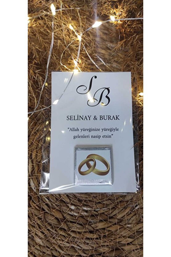 BİRGÜLCE 16 Adet Madlen Çikolatalı Kartlı Söz Nişan Nikah Hediyelikleri