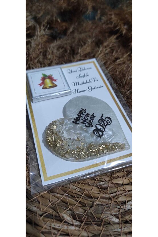 Yeni Yıl Hediyelik Magnet Madlen Çikolatalı Özel Kartlı 4 Adet